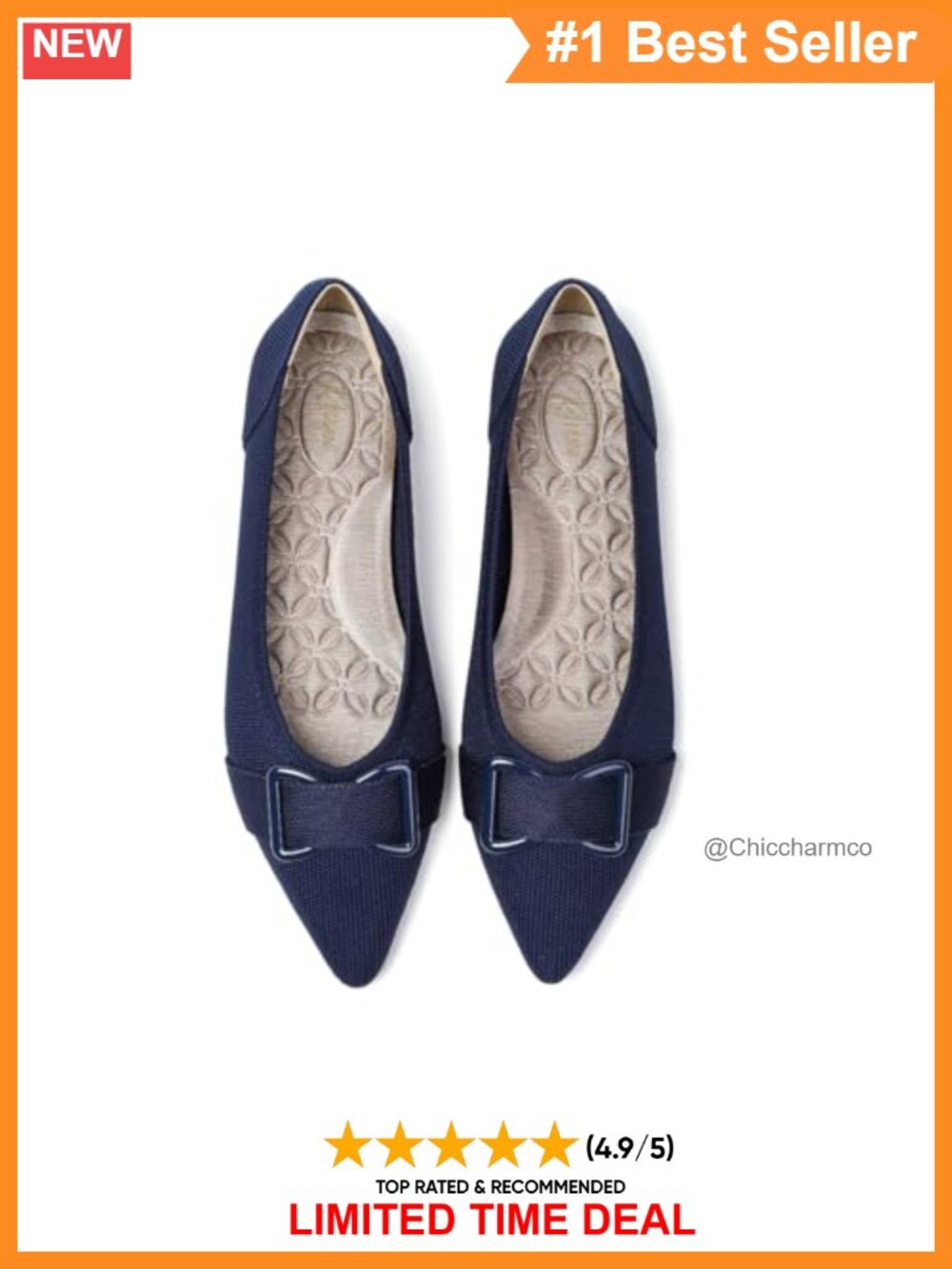 Knit Ballet Flats Women Arch Support Memory Foam Dress Shoes